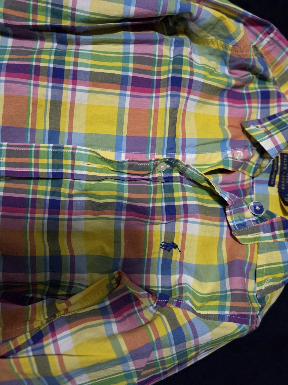 Polo Ralph Lauren Boys Size 7 Madras Plaid Button Down